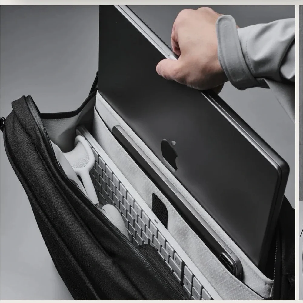 ALPAKA Elements Tech Brief Pro Black Laptop Briefcase Messenger Bag NWOT